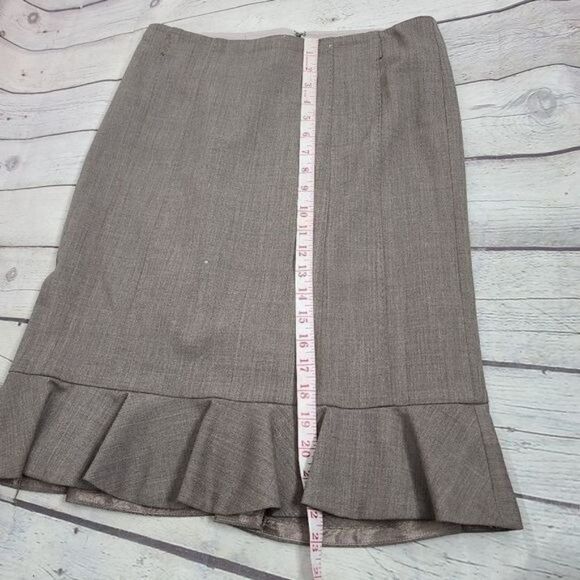 Rebecca Taylor Wool Ruffled Hem Gray Midi Skirt size 6 - Picture 5 of 15